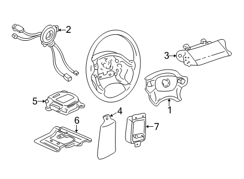 2000 Cadillac Seville Clockspring Diagram for 26087304