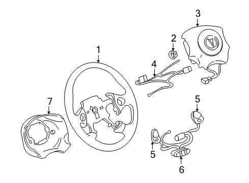 2005 Pontiac Grand Am Steering Column, Steering Wheel Diagram