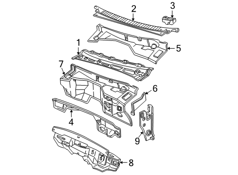 1998 GMC C3500 Cab Cowl Diagram 3 - Thumbnail