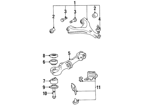 1995 Pontiac Bonneville Lower Control Arm Bolt Diagram for 11514427