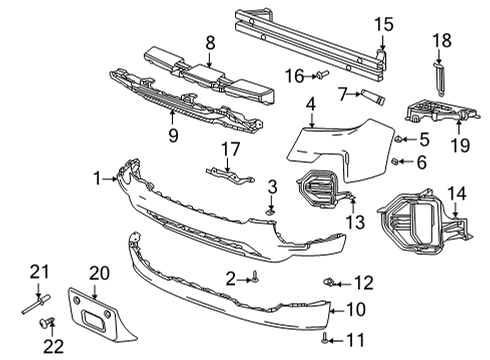 2022 GMC Canyon Bumper & Components - Front Diagram