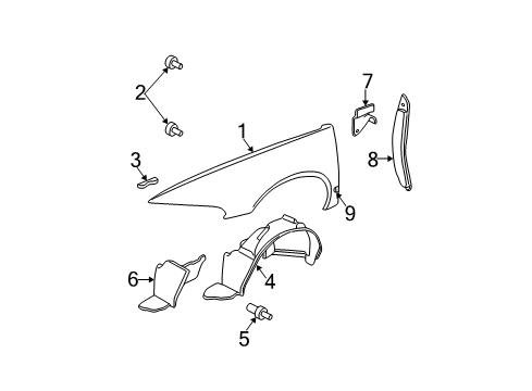 2005 Buick Park Avenue Fender & Components, Exterior Trim Diagram