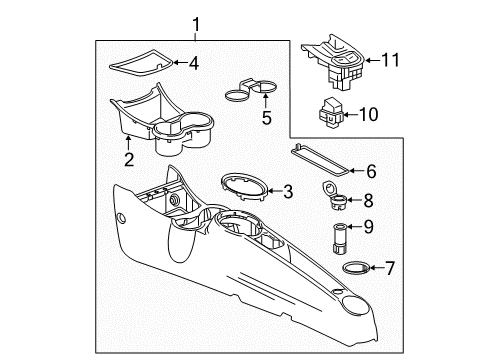 2015 Chevy Spark EV Center Console Diagram