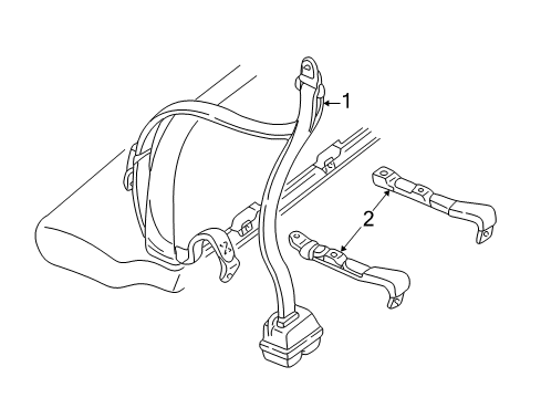 2002 GMC Safari Rear Seat Belts Diagram 1 - Thumbnail