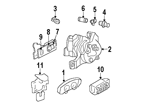 2001 Oldsmobile Intrigue Cluster & Switches Diagram