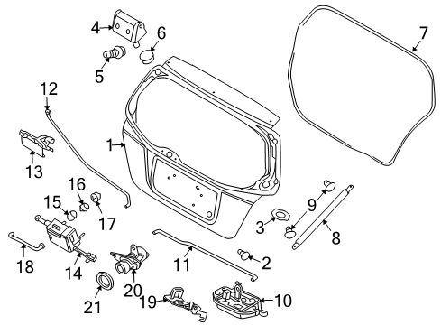 2010 Pontiac G3 Gate & Hardware Diagram