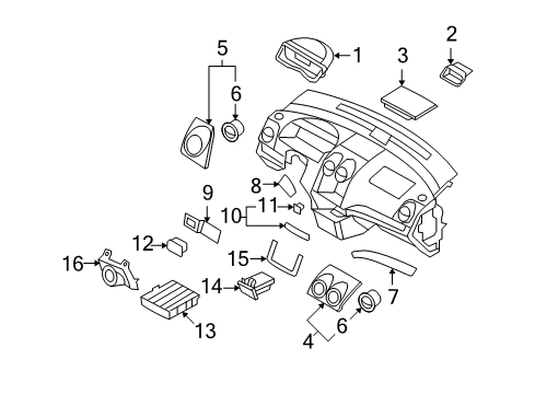 2010 Pontiac G3 Lower Dash Cover Clip Diagram for 94530633