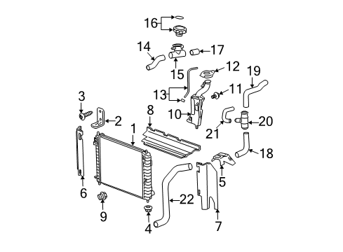 2006 Chevy HHR Radiator & Components Diagram
