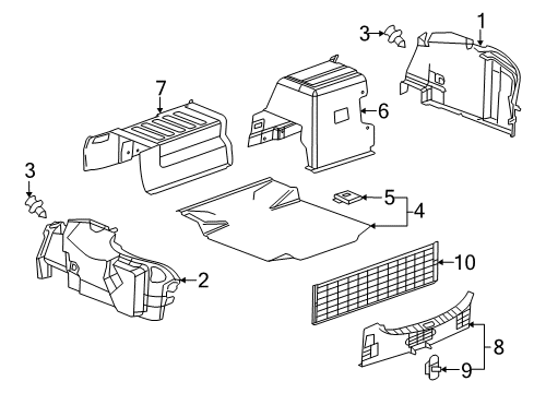2015 Chevy Malibu Interior Trim - Rear Body Diagram
