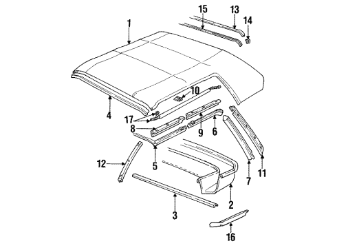 1989 Chevy Cavalier Boot Seal, Top Diagram for 12390794