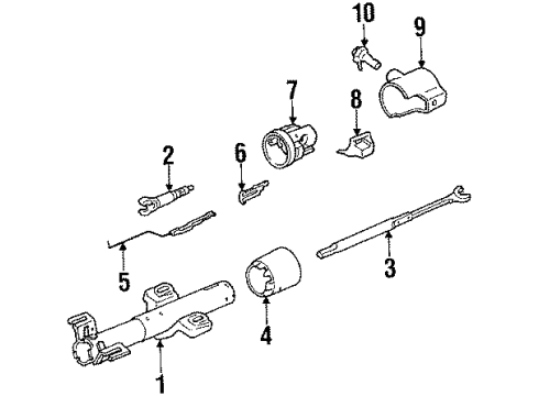 1988 Pontiac Fiero Steering Column, Steering Wheel Diagram 1 - Thumbnail