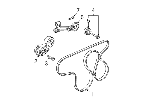 2011 Chevy Colorado Belt Tensioner Diagram for 12573024