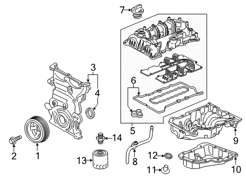 2017 Chevy Volt Engine Parts, Mounts, Cylinder Head & Valves, Camshaft & Timing, Oil Pan, Oil Pump, Crankshaft & Bearings, Pistons, Rings & Bearings, Variable Valve Timing Diagram