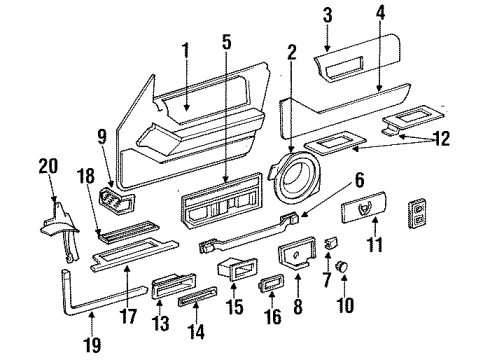 1990 Cadillac Seville Front Door Trim Diagram