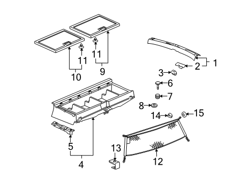 2008 Chevy Uplander Interior Trim - Rear Body Diagram