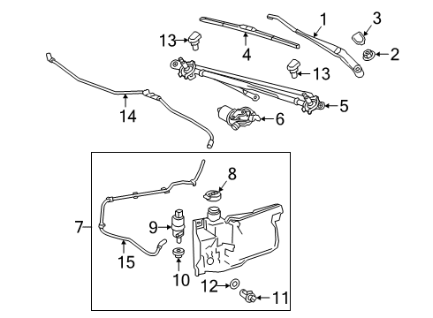 2023 Chevy Silverado 1500 Wiper & Washer Components Diagram
