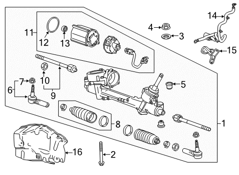 2017 Chevy Impala Steering Column & Wheel, Steering Gear & Linkage Diagram 4 - Thumbnail