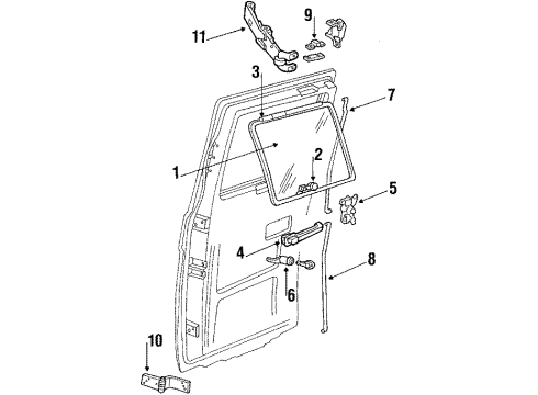 1988 GMC P3500 Lock Assembly, Rear Diagram for 474889