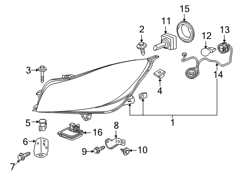 2011 Buick Regal Hid Bulb Diagram for 93175452
