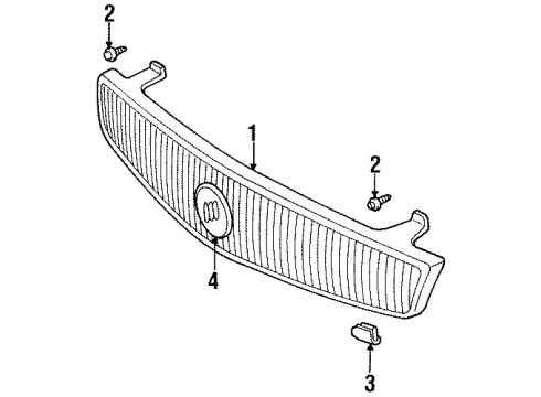 1996 Buick Skylark Emblem, Front Diagram for 22595717