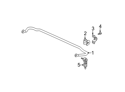 2005 Chevy Equinox Stabilizer Bar & Components - Rear Diagram 2 - Thumbnail
