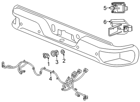 2022 GMC Sierra 3500 HD Electrical Components - Rear Bumper Diagram