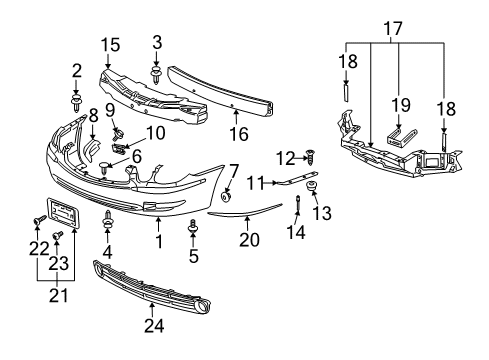 2007 Buick LaCrosse Bumper Cover, Front Diagram for 12336058