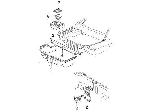 1990 Chevy Corsica Package Tray, Rear Diagram for 22584865