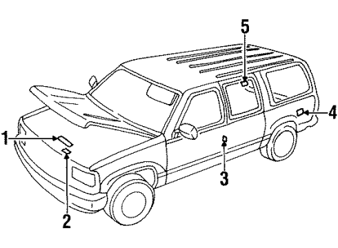 1999 GMC Yukon Information Labels Diagram