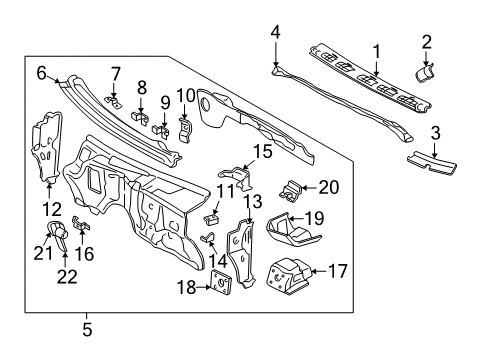 1994 GMC Sonoma Cab Cowl Diagram 2 - Thumbnail