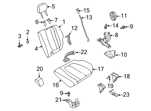 2004 Chevy Tracker Rear Seat Components Diagram
