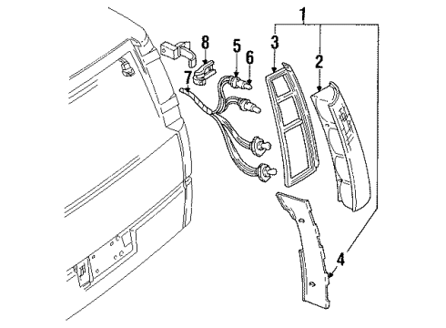 1993 Chevy Lumina APV Tail Lamps Diagram