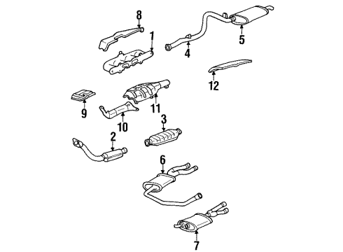 1992 Oldsmobile Achieva Muffler Diagram for 22583046