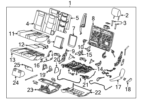 2018 Chevy Suburban Recline Handle Diagram for 84532731
