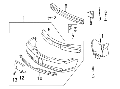 2003 Cadillac Seville Front Bumper Diagram