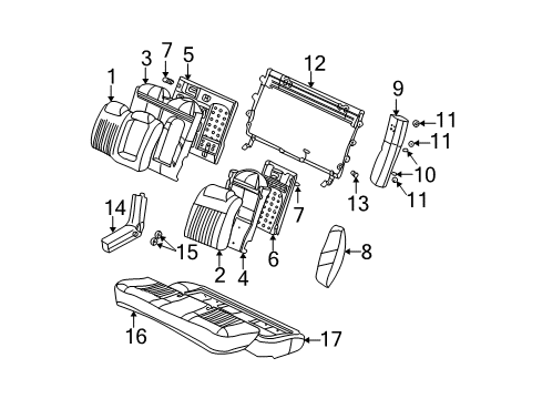 2005 Chevy Monte Carlo Rear Seat Components Diagram