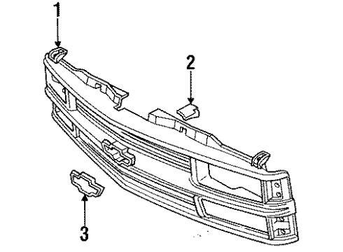 1999 GMC Yukon Grille & Components Diagram