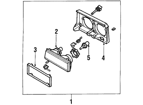 1987 Oldsmobile Cutlass Salon Headlamps Diagram