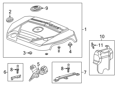 2014 Cadillac XTS Engine Appearance Cover Diagram 1 - Thumbnail