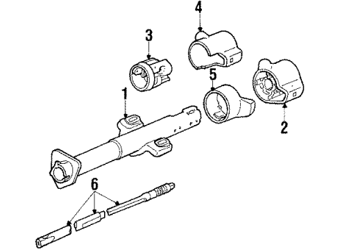 1985 Pontiac Firebird Steering Column & Wheel Diagram