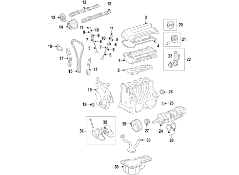 2010 Pontiac Vibe Camshaft Diagram for 19185578