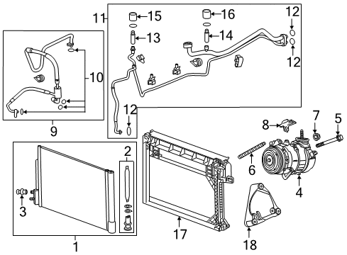 2021 Chevy Malibu Condenser Diagram for 85134377