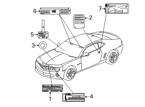 2014 Chevy Camaro Information Labels Diagram