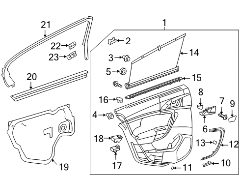 2017 Buick Regal Interior Trim - Rear Door Diagram