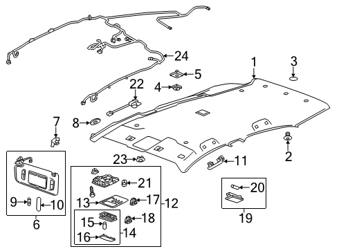 2022 Buick Encore Interior Trim - Roof Diagram