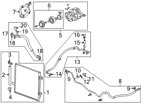2010 Hummer H3T Compressor Assembly Diagram for 37183465