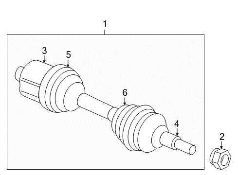 2010 GMC Terrain Axle Assembly, Front Driver Side Diagram for 84212542