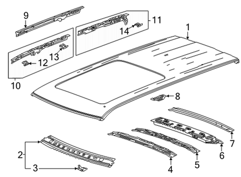 2023 GMC Yukon XL Roof & Components Diagram 2 - Thumbnail