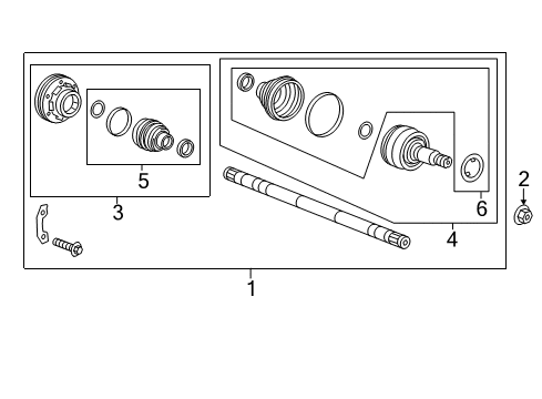 2017 Chevy Camaro Axle Assembly, Rear Passenger Side Diagram for 84855967