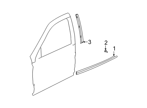 2002 Saturn LW200 Belt Weatherstrip, Front Passenger Side Diagram for 22679786